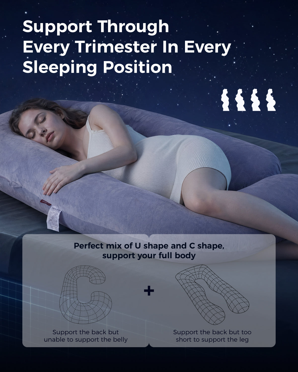 Huggable U-Shaped Pregnancy Pillow